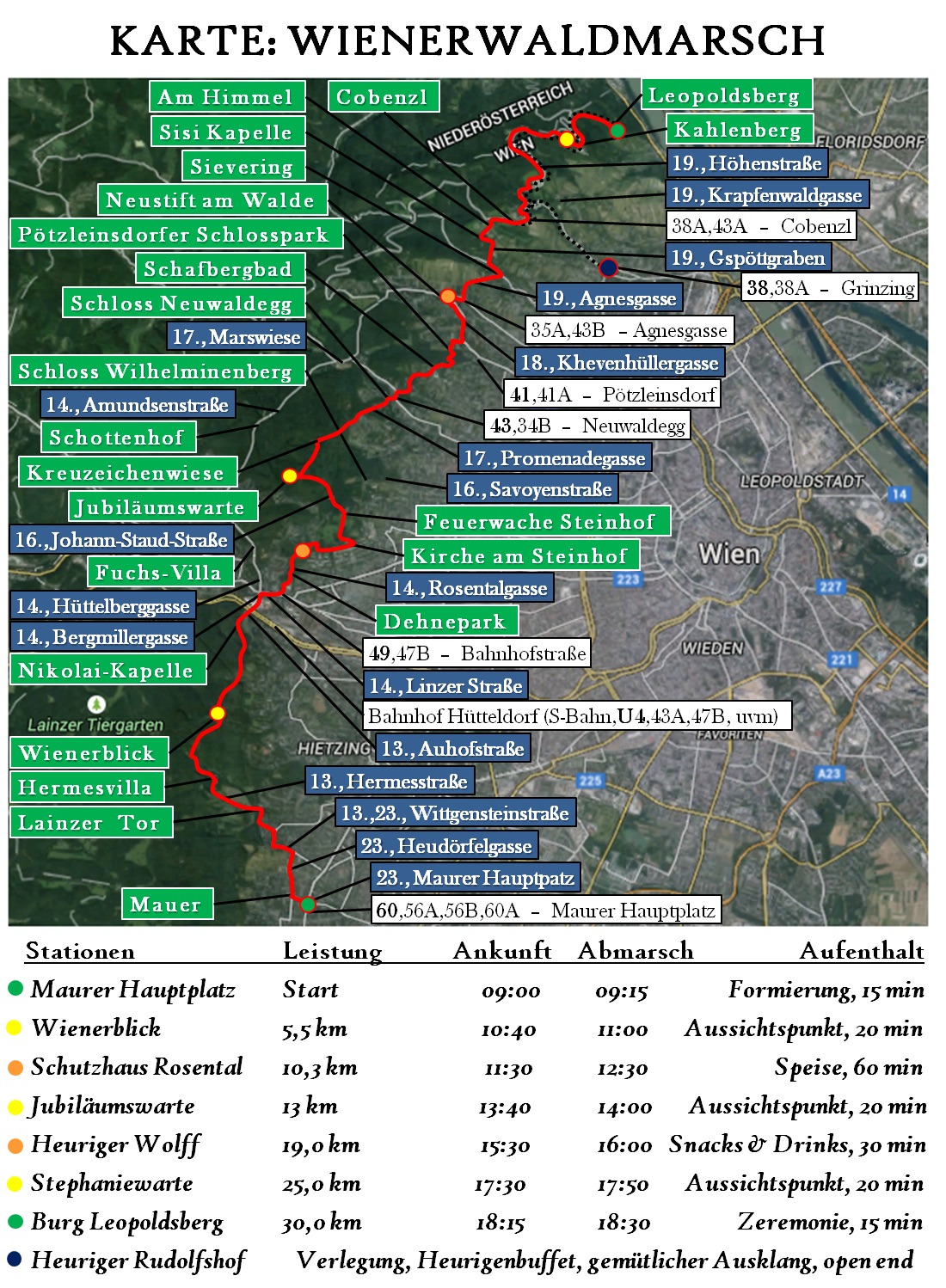 Marschroute 3. Wienerwaldmarsch